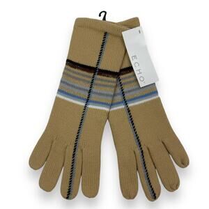 Brand new ECHO beige baby blue metallic gold gloves